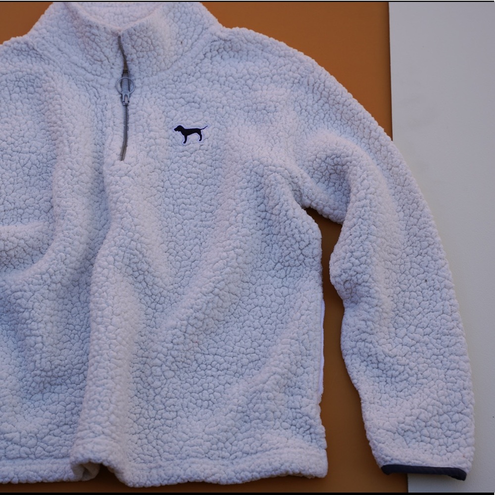 White Sherpa pink pullover